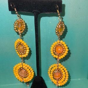 Yellow long earrings